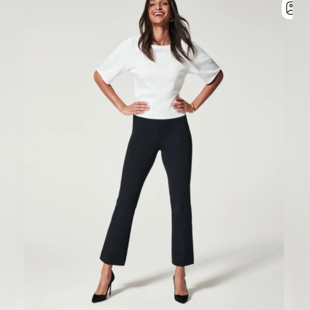 Spanx cropped black kick flare pants - Picture 1 of 7